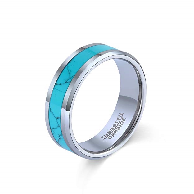 Tungsten on sale turquoise ring